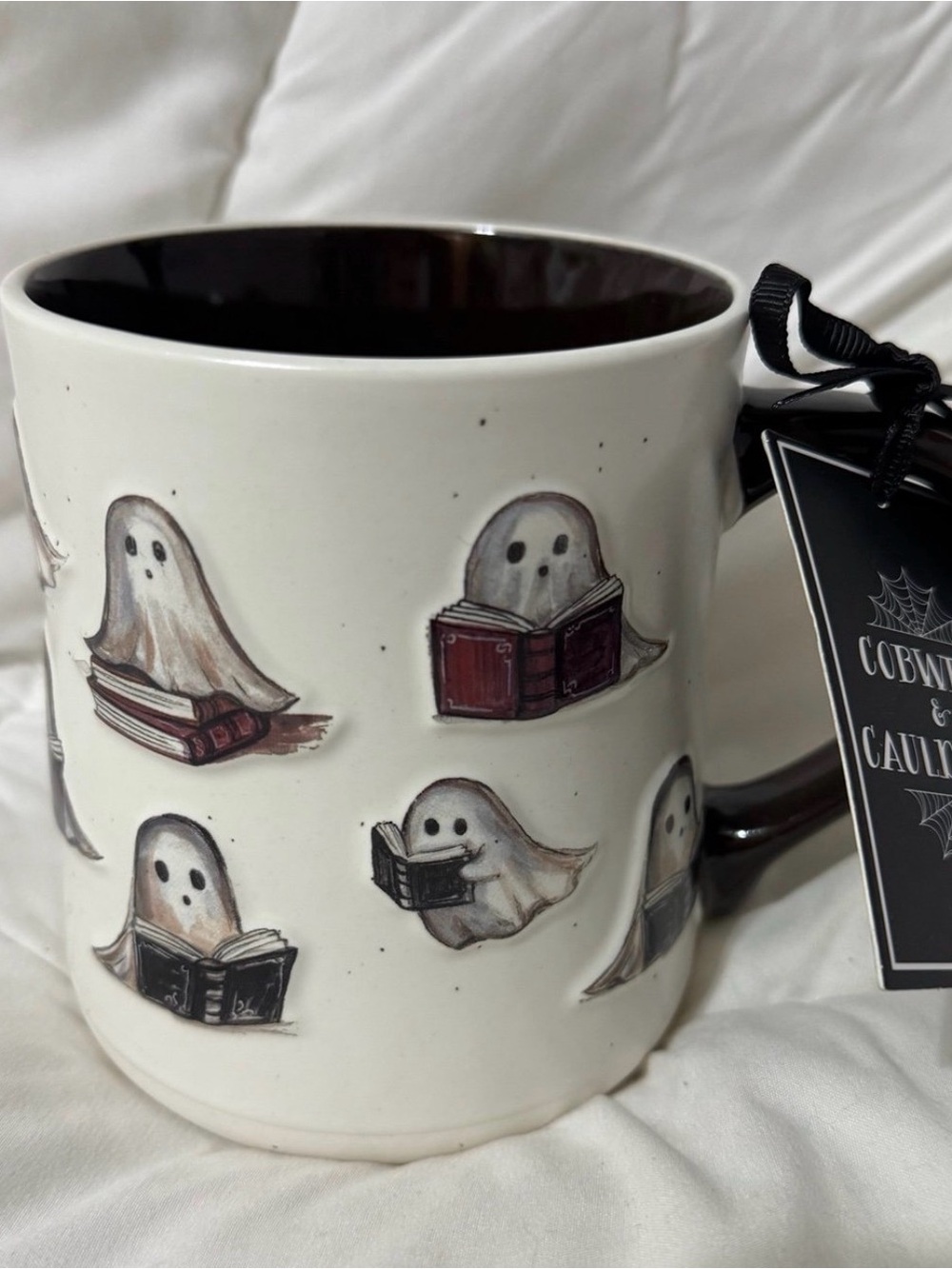 Halloween Ghost Reading Books Mug